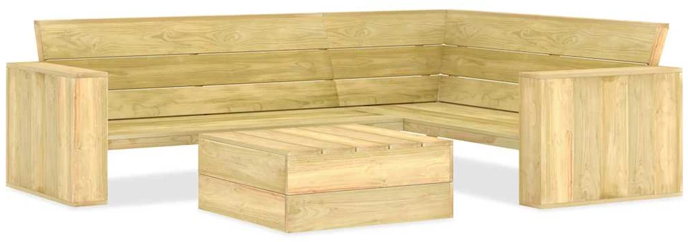 Lauko baldų komplektas Sodo poilsio komplektas, 2 dalių, impregnuota pušies mediena