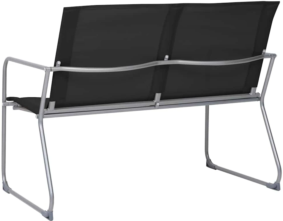 Lauko baldų komplektas Sodo poilsio komplektas, 4 dalių, juodas, audinys ir plienas
