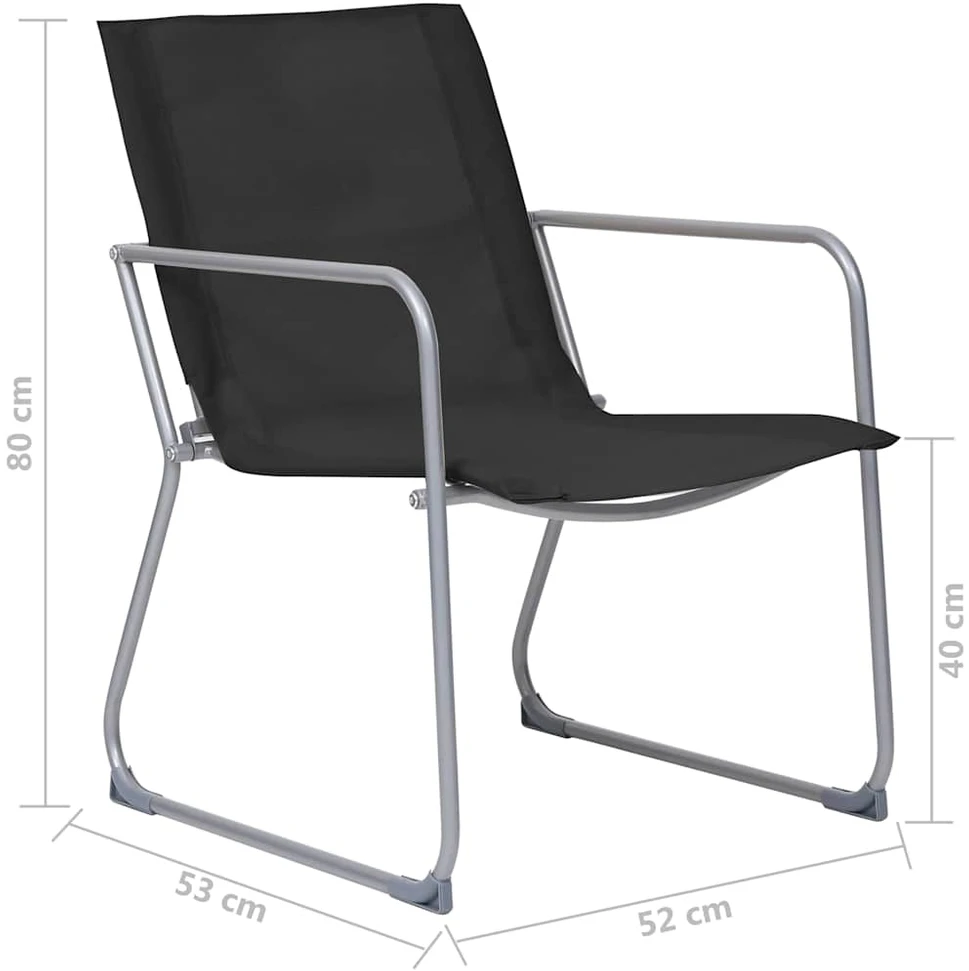 Lauko baldų komplektas Sodo poilsio komplektas, 4 dalių, juodas, audinys ir plienas