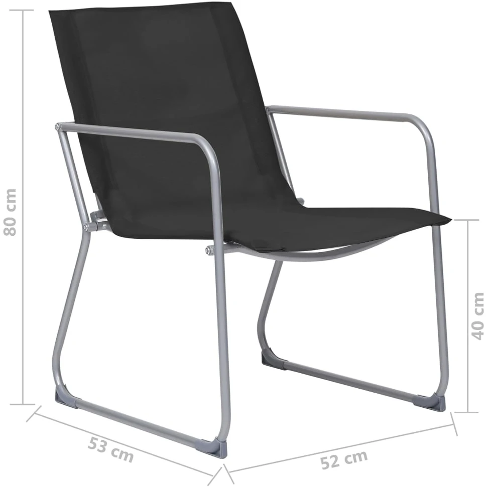 Lauko baldų komplektas Sodo poilsio komplektas, 4 dalių, juodas, audinys ir plienas