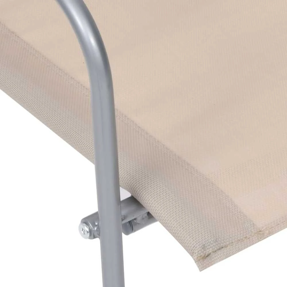 Lauko baldų komplektas Sodo poilsio komplektas, 4 dalių, kreminis, audinys ir plienas