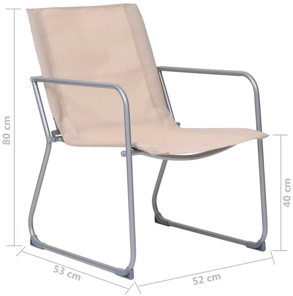 Lauko baldų komplektas Sodo poilsio komplektas, 4 dalių, kreminis, audinys ir plienas