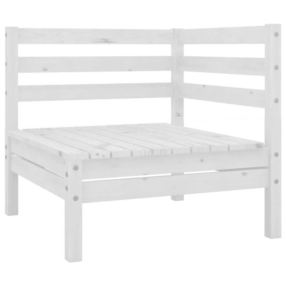 Lauko baldų komplektas Sodo poilsio komplektas, 8 dalių, baltas, pušies masyvas