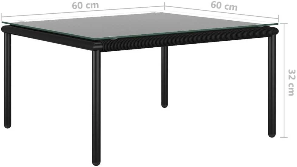 Lauko baldų komplektas Sodo poilsio komplektas su pagalvėmis, 6 dalių, juodas, PVC