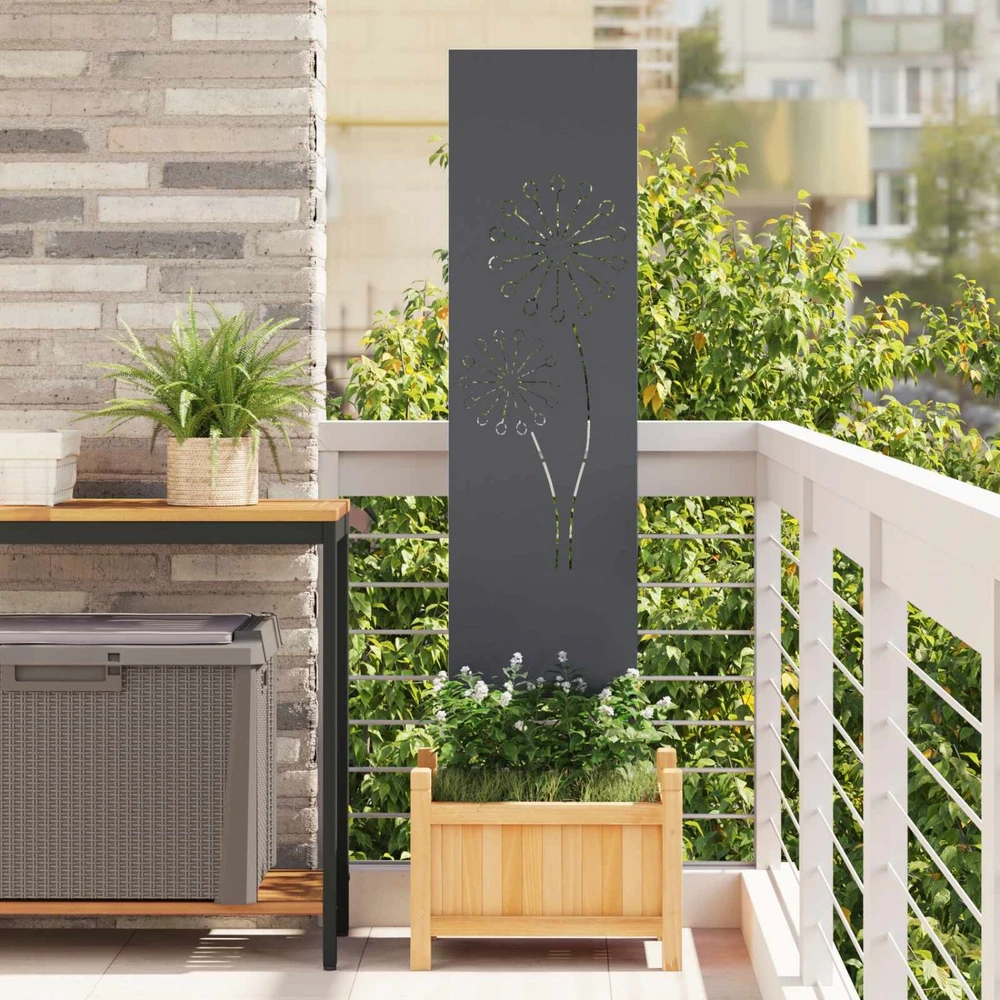 Sodo privatumo ekranas „Fretwork“ antracito spalvos 32 x 140 cm