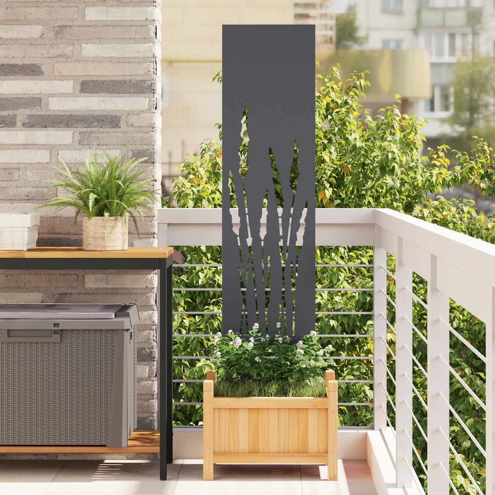 Sodo privatumo ekranas „Fretwork“ antracito spalvos 32 x 140 cm