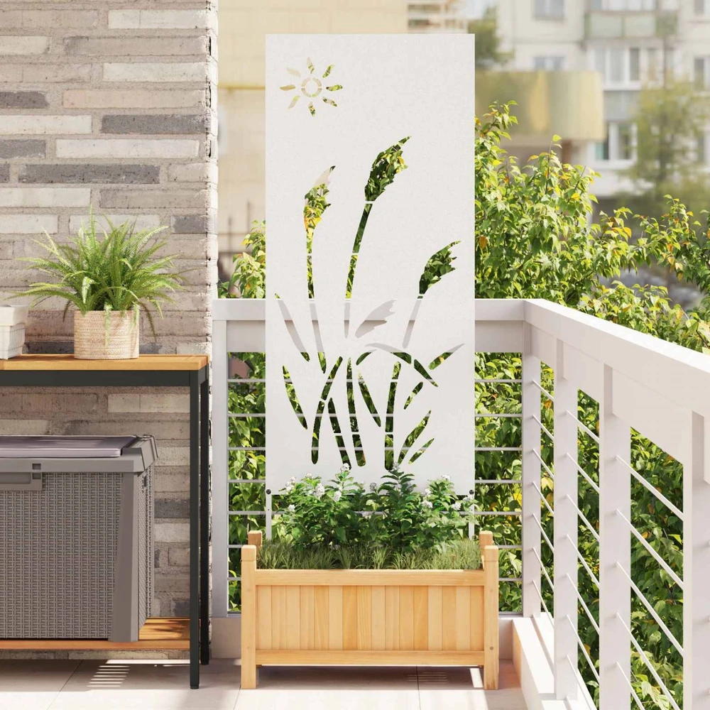 Sodo privatumo ekranas „Fretwork“ Balta 50 x 140 cm