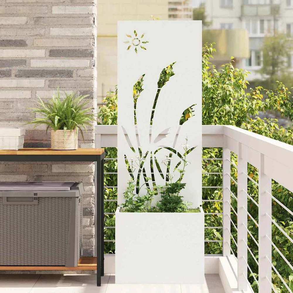 Sodo privatumo ekranas „Fretwork“ Balta 50 x 32 x 150 cm