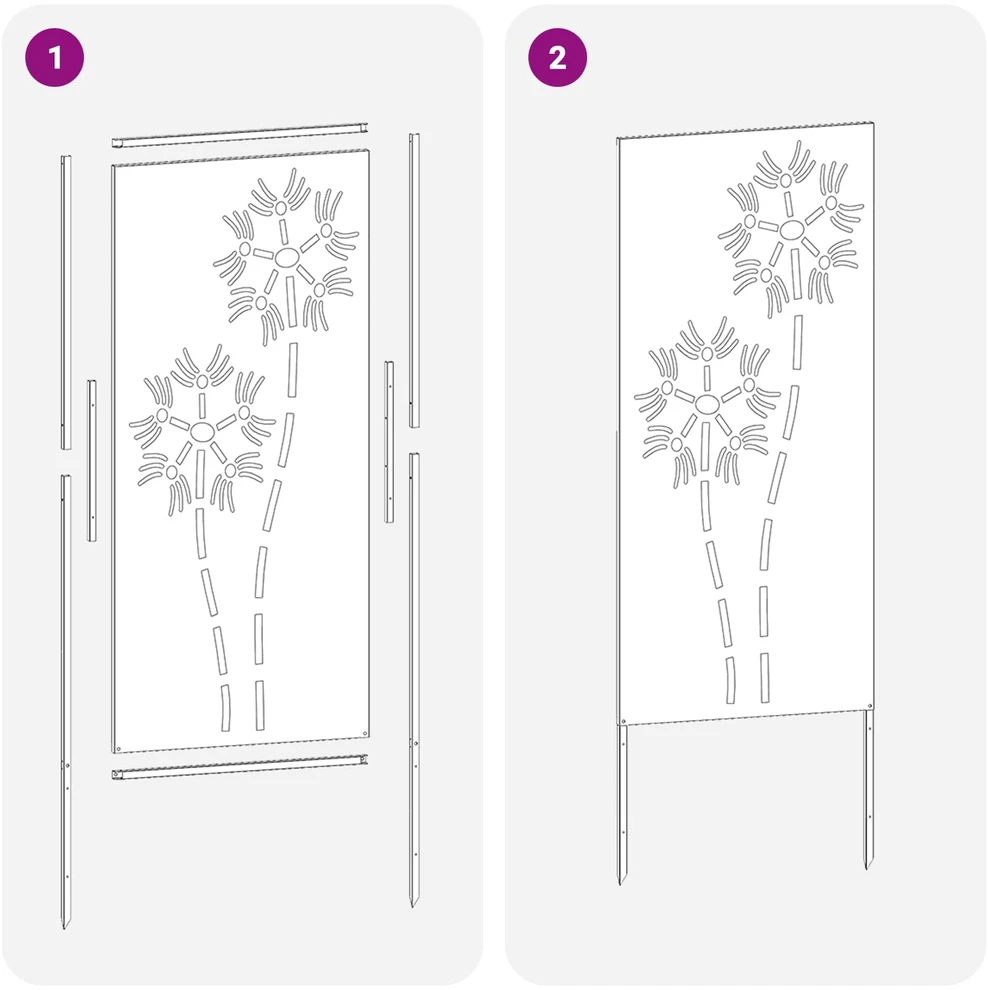 Sodo privatumo ekranas „Fretwork“ Balta 50 x 140 cm