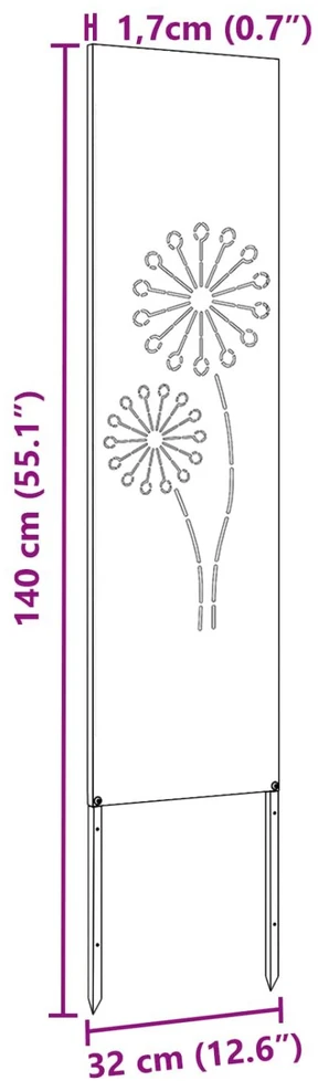 Sodo privatumo ekranas „Fretwork“ Balta 32 x 140 cm
