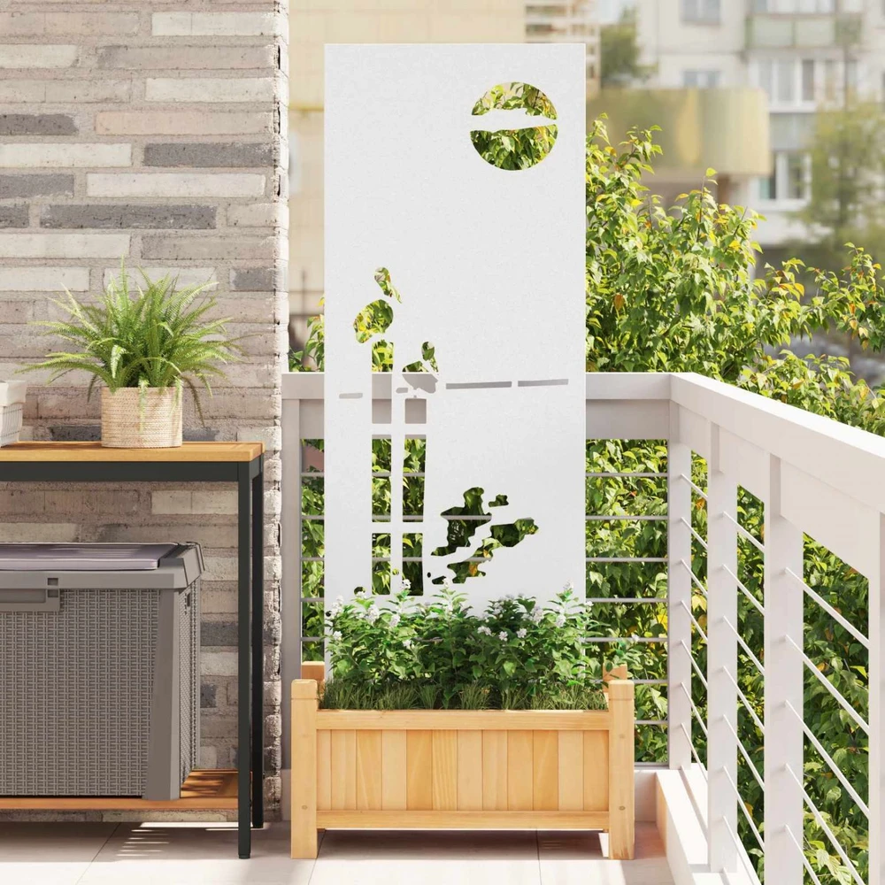 Sodo privatumo ekranas „Fretwork“ Balta 50 x 140 cm