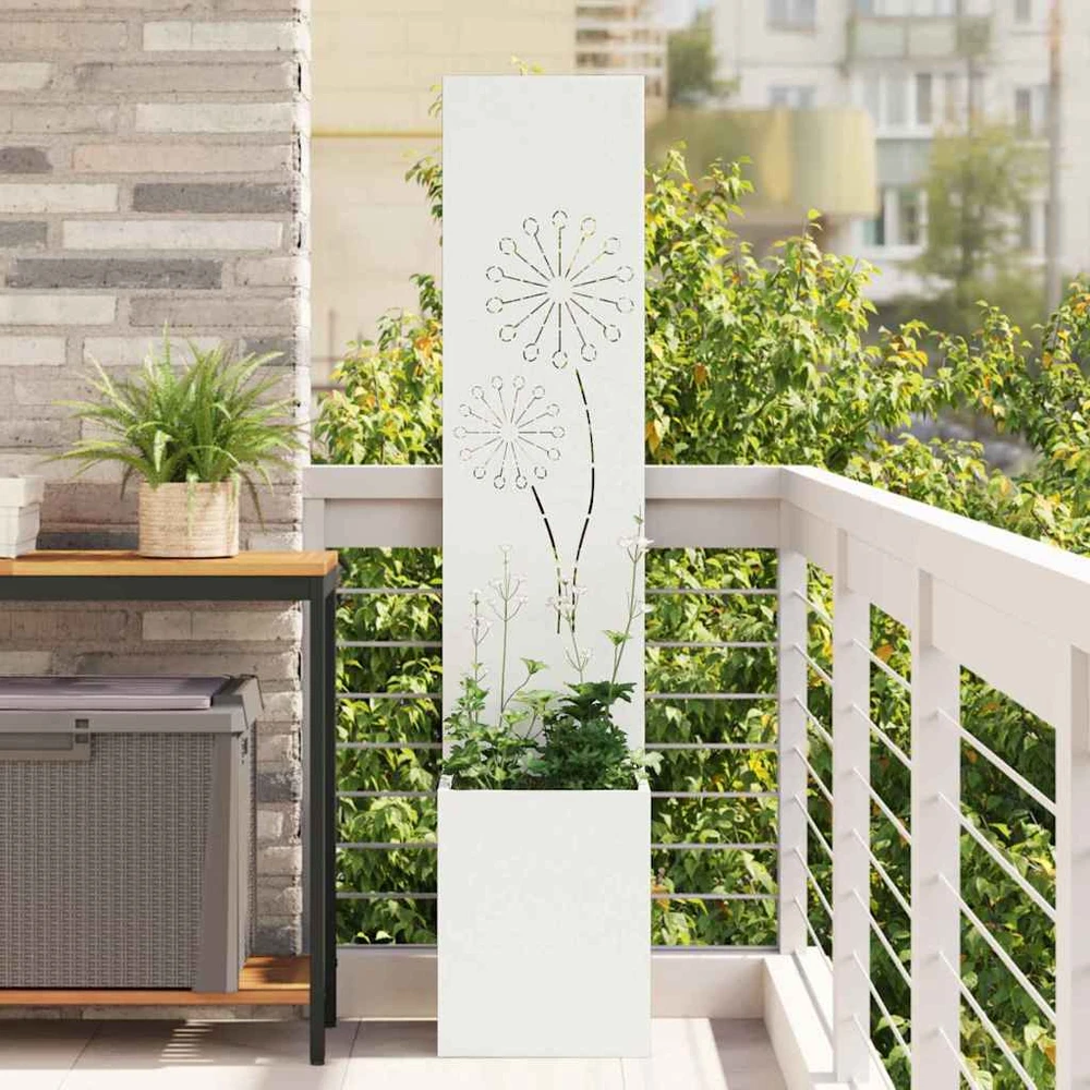 Sodo privatumo ekranas „Fretwork“ Balta 32 x 32 x 150 cm