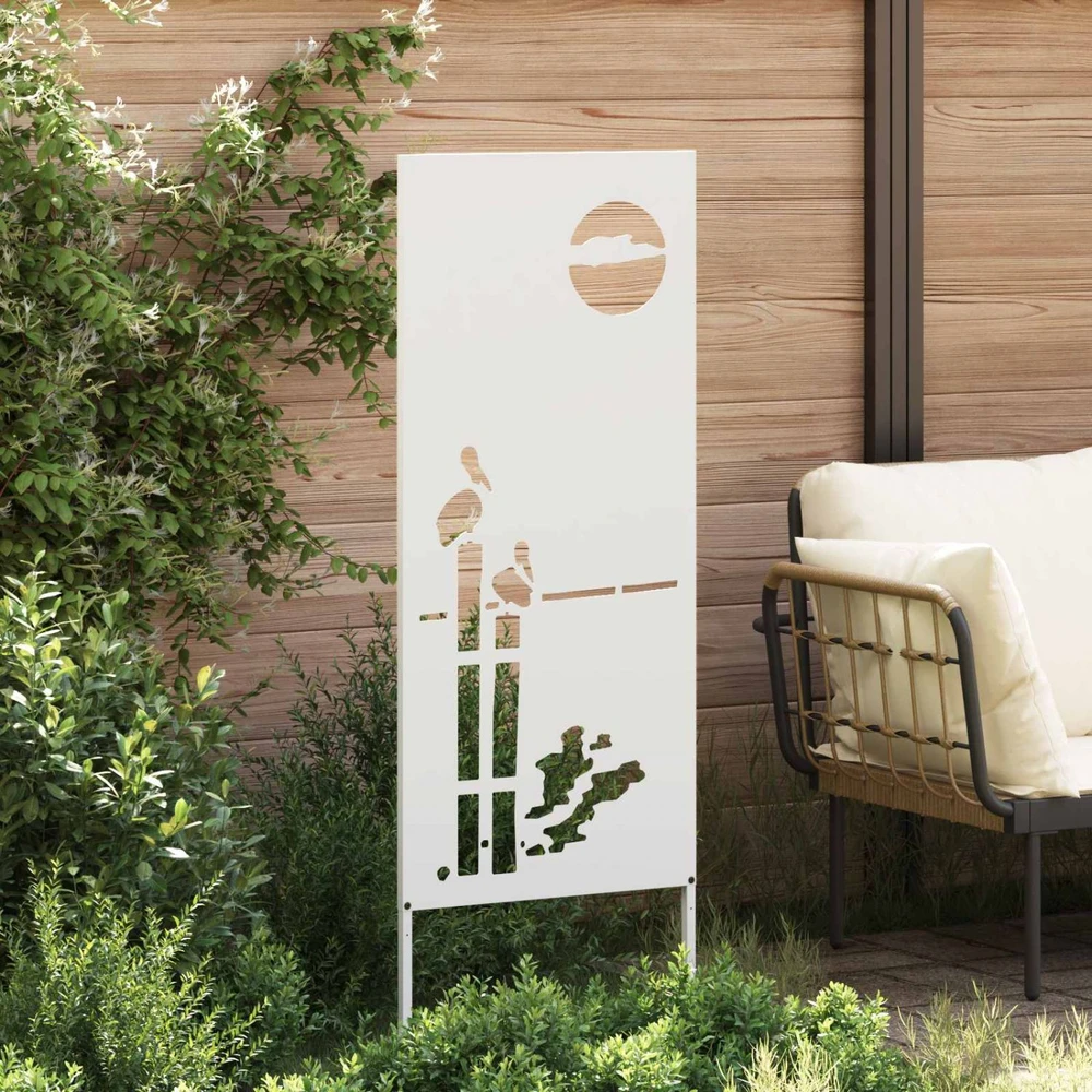 Sodo privatumo ekranas „Fretwork“ Balta 50 x 140 cm