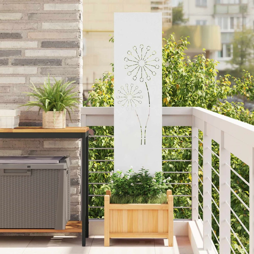 Sodo privatumo ekranas „Fretwork“ Balta 32 x 140 cm