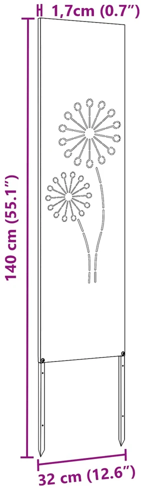 Sodo privatumo ekranas „Fretwork“ Juoda 32 x 140 cm