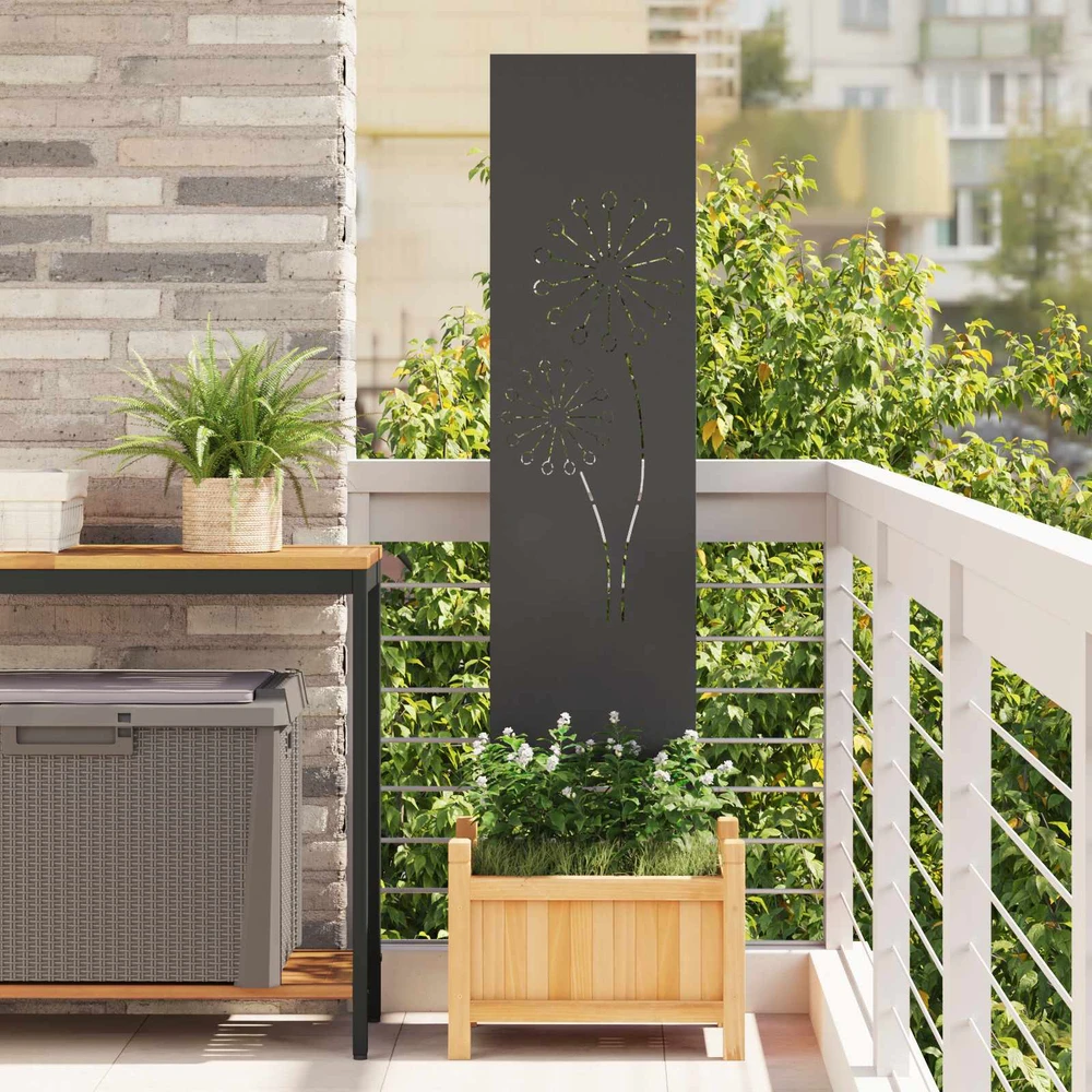 Sodo privatumo ekranas „Fretwork“ Juoda 32 x 140 cm