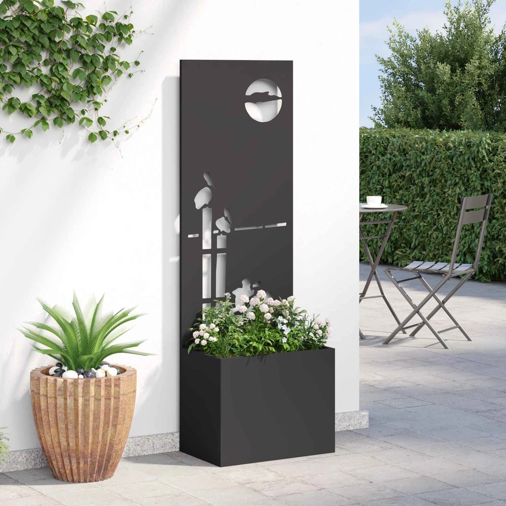 Sodo privatumo ekranas „Fretwork“ Juoda 50 x 32 x 150 cm