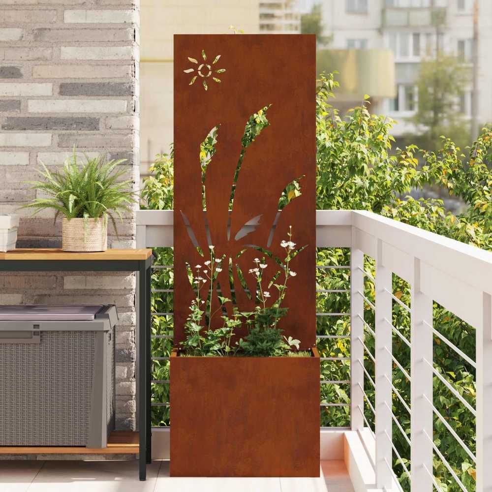 Sodo privatumo ekranas „Fretwork“ Rūdijanti 50 x 32 x 150 cm