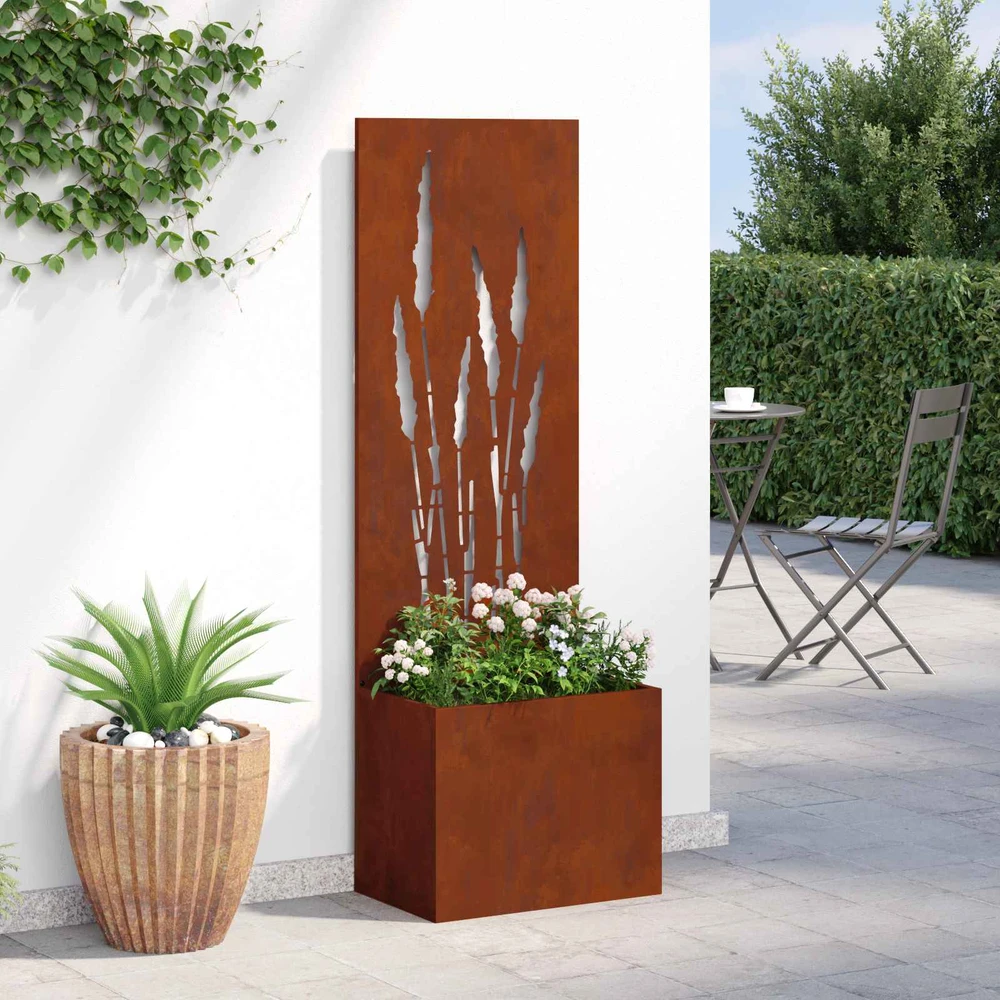 Sodo privatumo ekranas „Fretwork“ Rūdijanti 50 x 32 x 150 cm