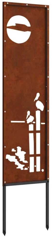 Sodo privatumo ekranas „Fretwork“ Rūdijanti 32 x 140 cm