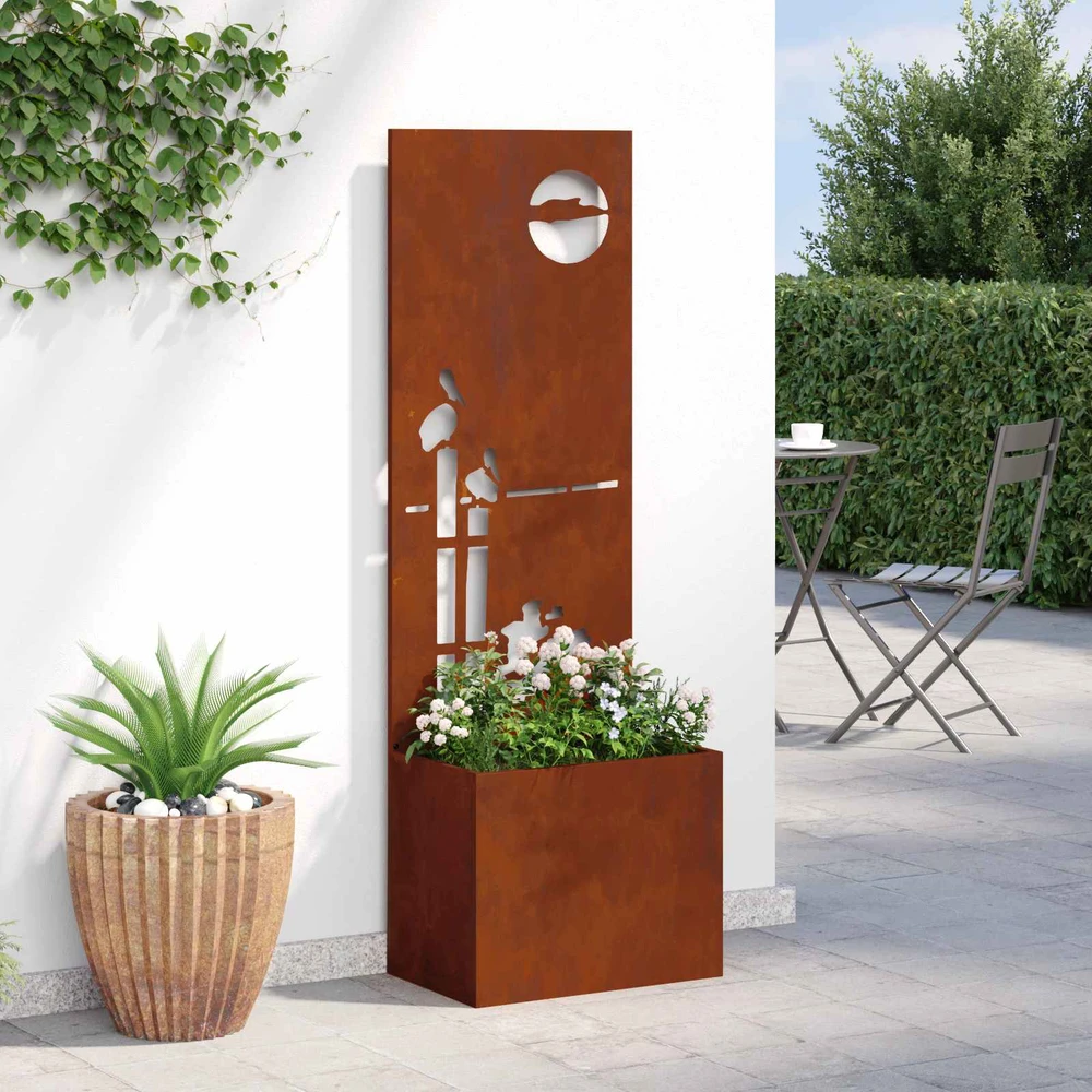 Sodo privatumo ekranas „Fretwork“ Rūdijanti 50 x 32 x 150 cm