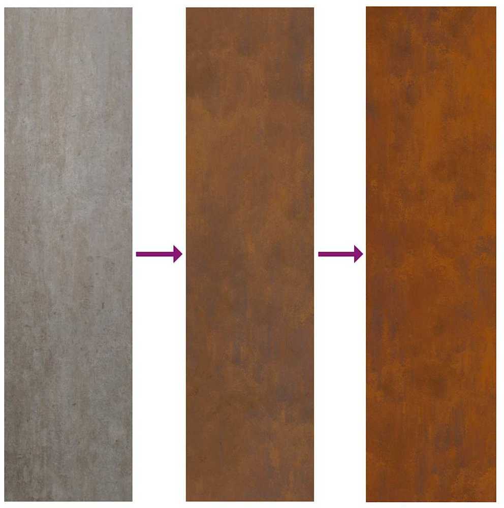Sodo privatumo ekranas „Fretwork“ Rūdijanti 32 x 140 cm