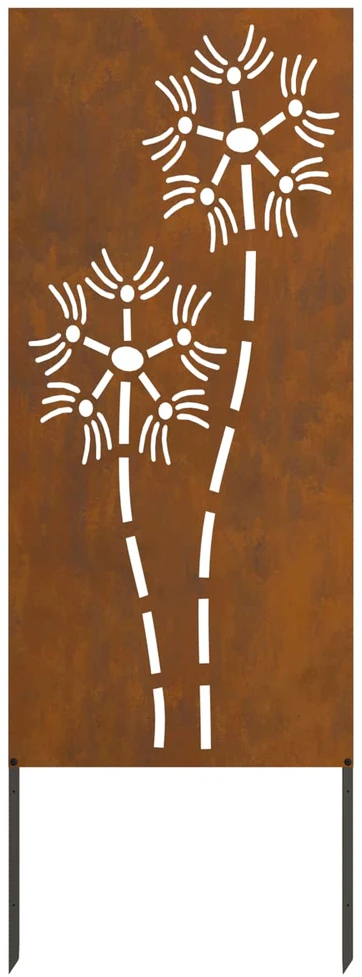 Sodo privatumo ekranas „Fretwork“ Rūdijanti 50 x 140 cm