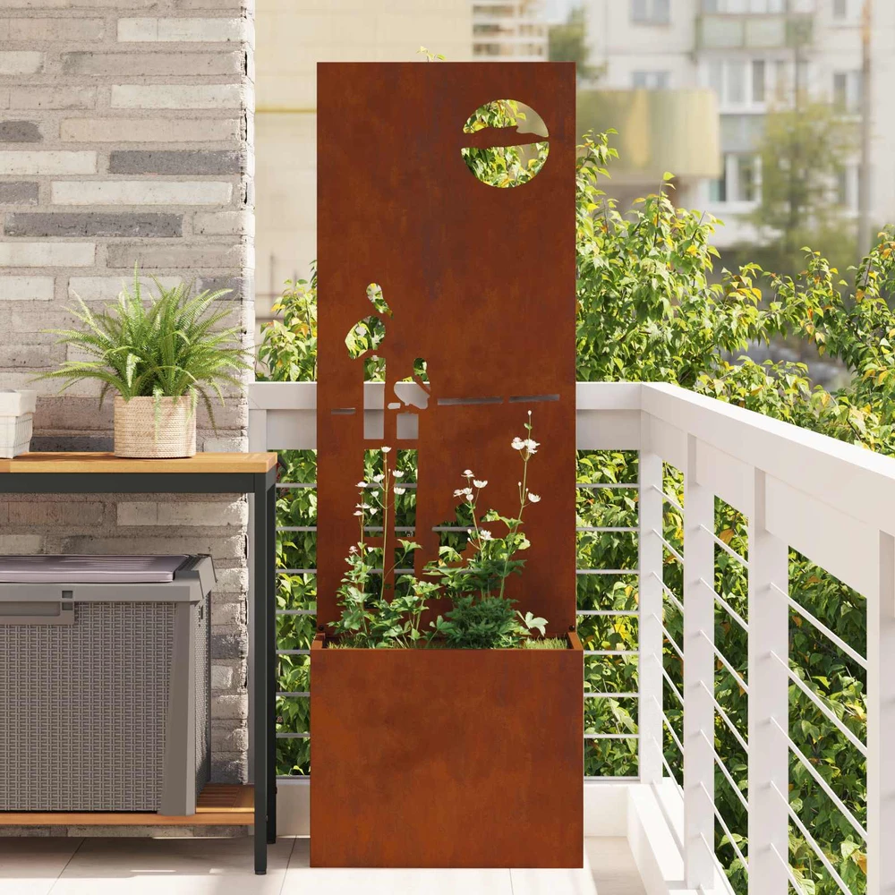 Sodo privatumo ekranas „Fretwork“ Rūdijanti 50 x 32 x 150 cm