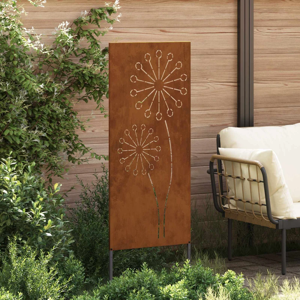 Sodo privatumo ekranas „Fretwork“ Rūdijanti 50 x 140 cm