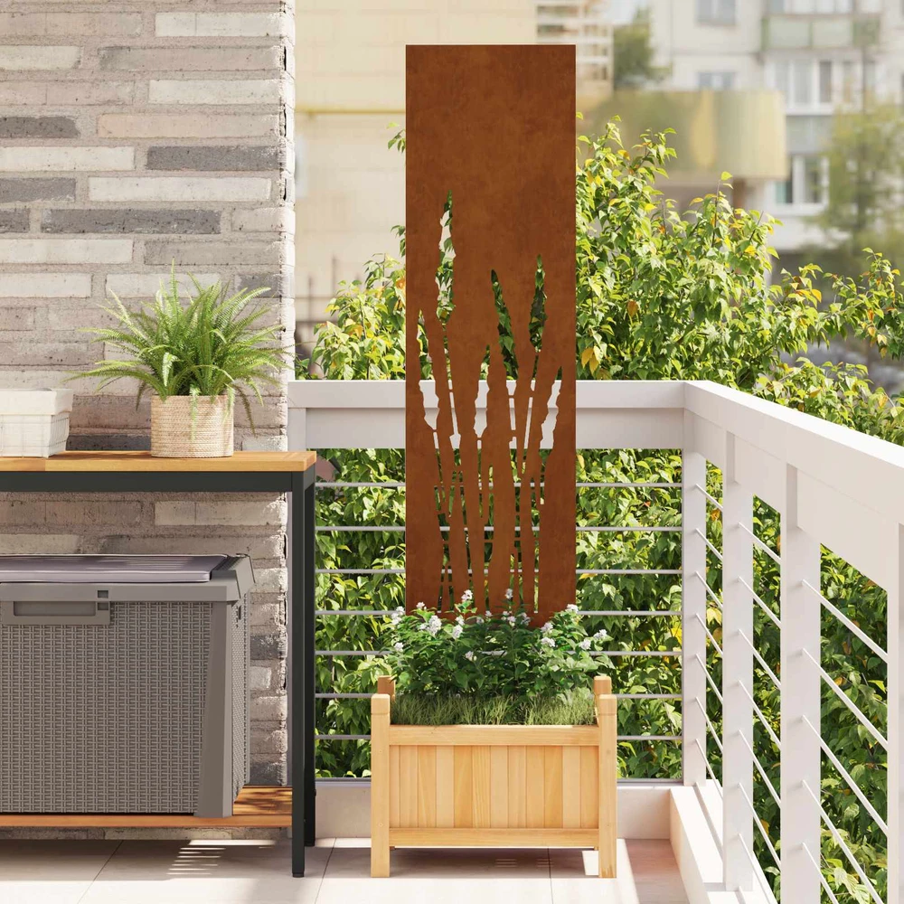 Sodo privatumo ekranas „Fretwork“ Rūdijanti 32 x 140 cm