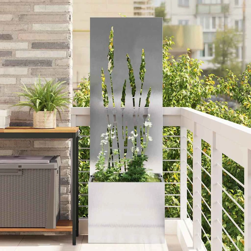Sodo privatumo ekranas „Fretwork“ Sidabrinė 50 x 32 x 150 cm