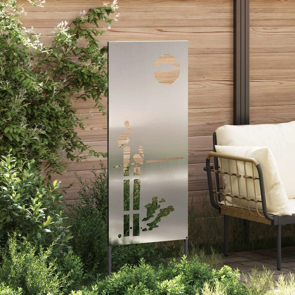 Sodo privatumo ekranas „Fretwork“ Sidabro 50 x 140 cm