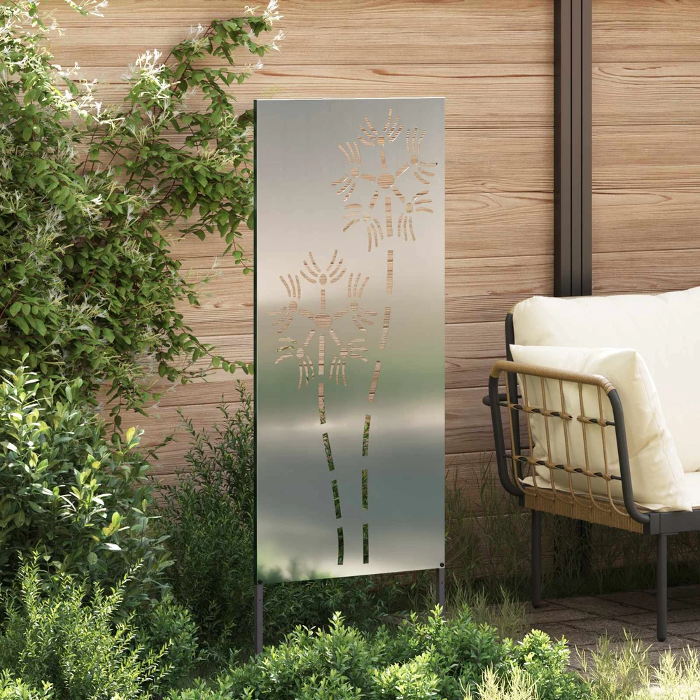 Sodo privatumo ekranas „Fretwork“ Sidabro 50 x 140 cm