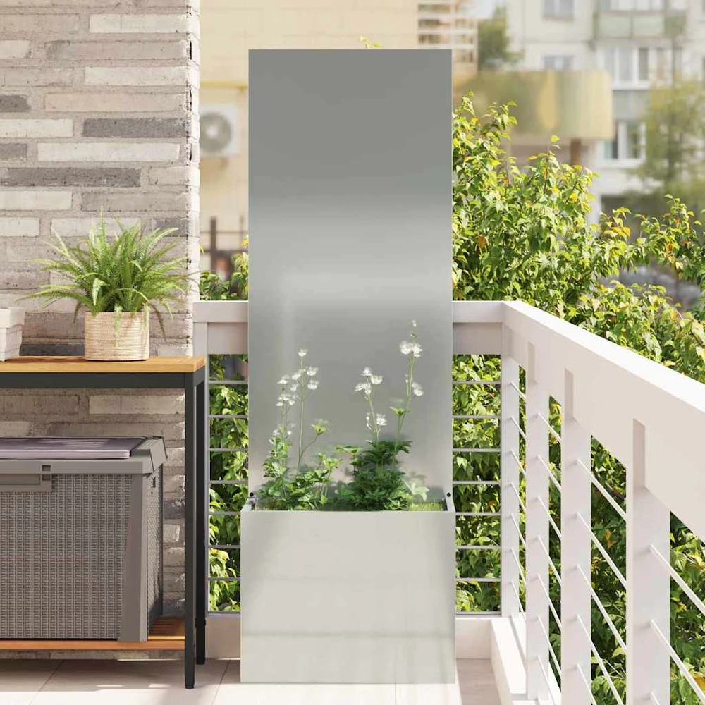 Sodo privatumo ekranas „Fretwork“ Sidabro 50 x 32 x 150 cm