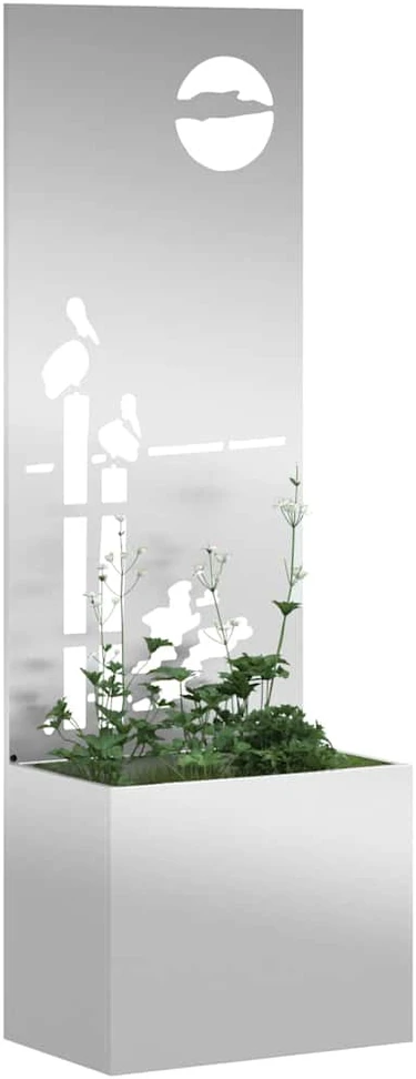 Sodo privatumo ekranas „Fretwork“ Sidabro 50 x 32 x 150 cm