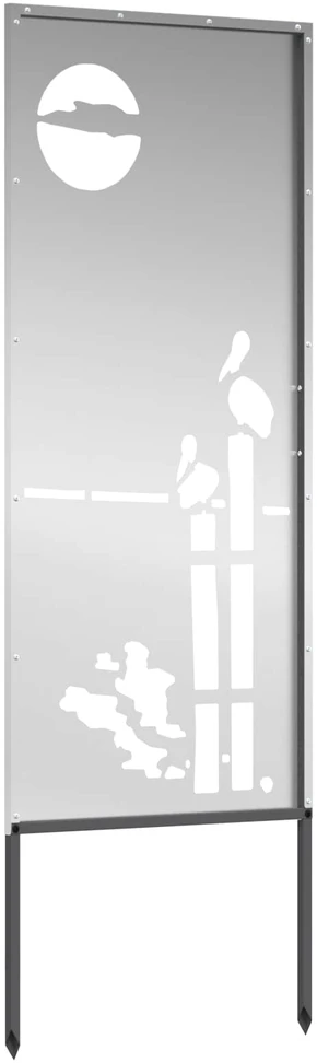 Sodo privatumo ekranas „Fretwork“ Sidabro 50 x 140 cm