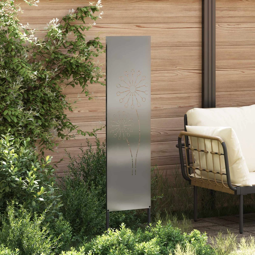 Sodo privatumo ekranas „Fretwork“ Sidabro 32 x 140 cm
