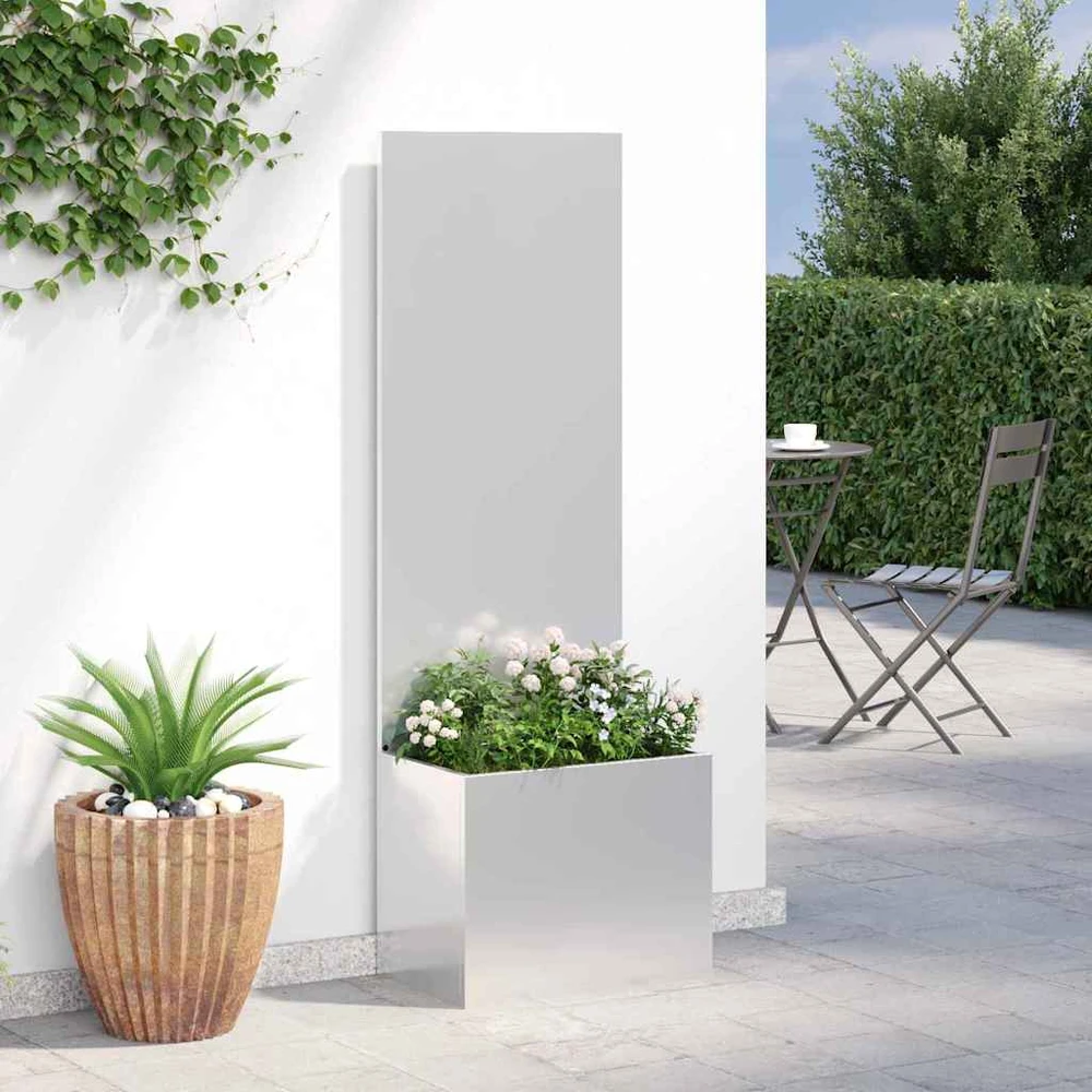 Sodo privatumo ekranas „Fretwork“ Sidabro 50 x 32 x 150 cm