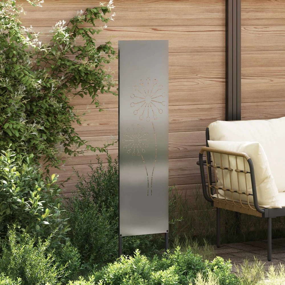 Sodo privatumo ekranas „Fretwork“ Sidabro 32 x 140 cm
