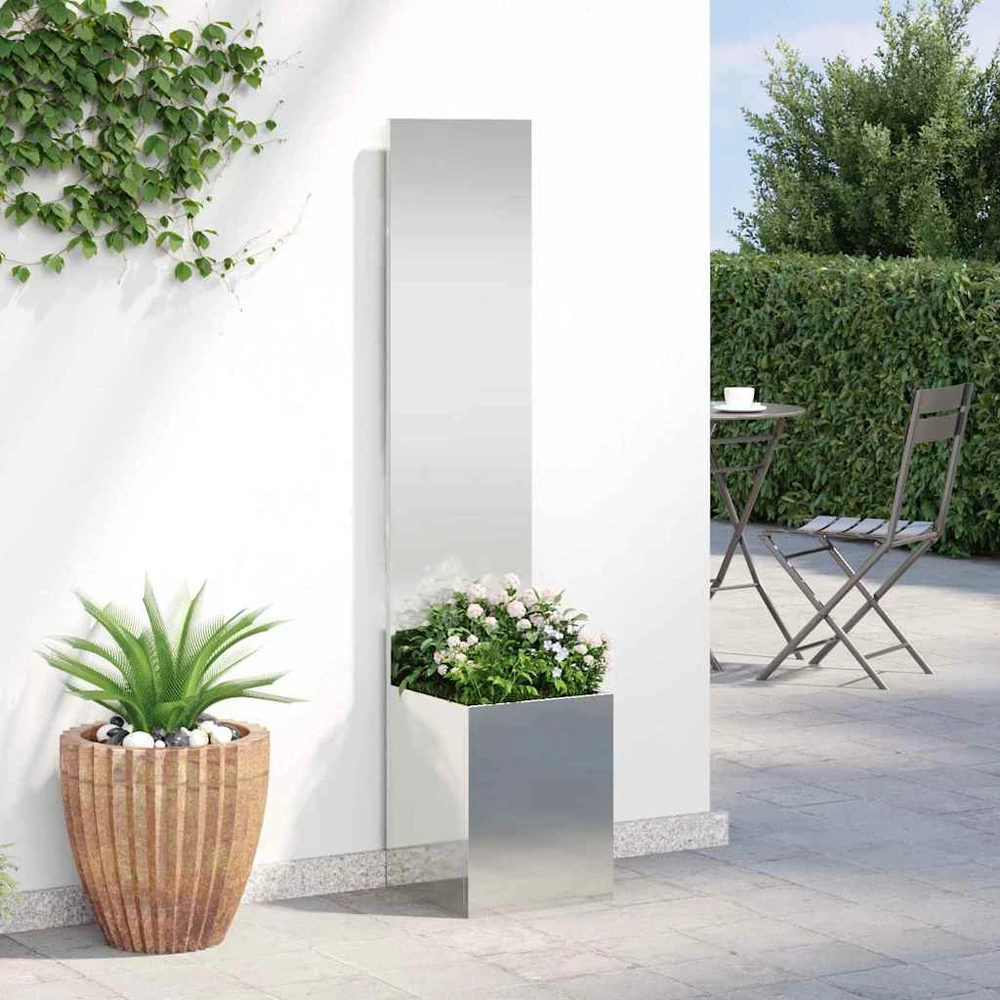 Sodo privatumo ekranas „Fretwork“ Sidabro 32 x 32 x 150 cm