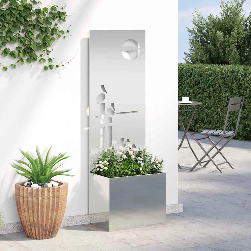Sodo privatumo ekranas „Fretwork“ Sidabro 50 x 32 x 150 cm