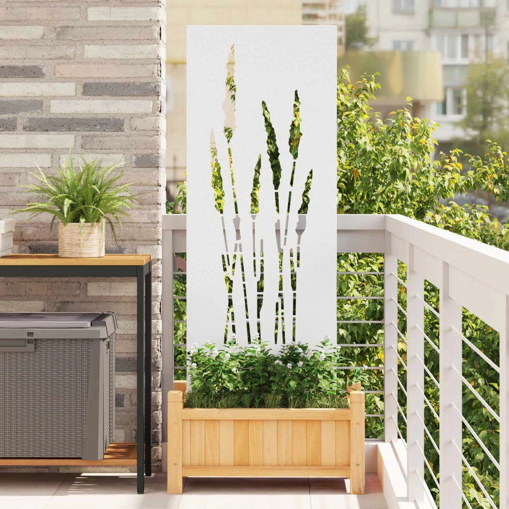 Sodo privatumo ekranas Gėlių Balta 50 x 140 cm