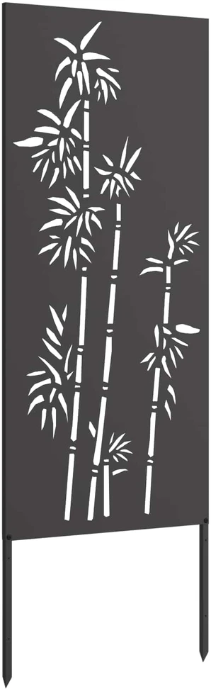 Sodo privatumo ekranas Gėlių Juoda 50 x 140 cm
