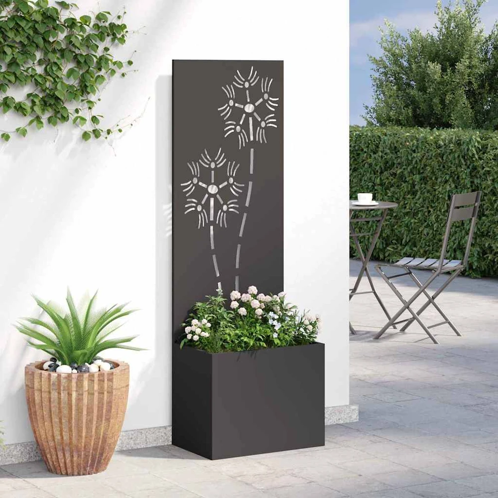 Sodo privatumo ekranas Gėlių Juoda 50 x 32 x 150 cm