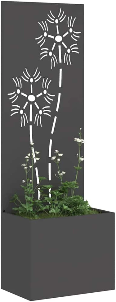 Sodo privatumo ekranas Gėlių Juoda 50 x 32 x 150 cm