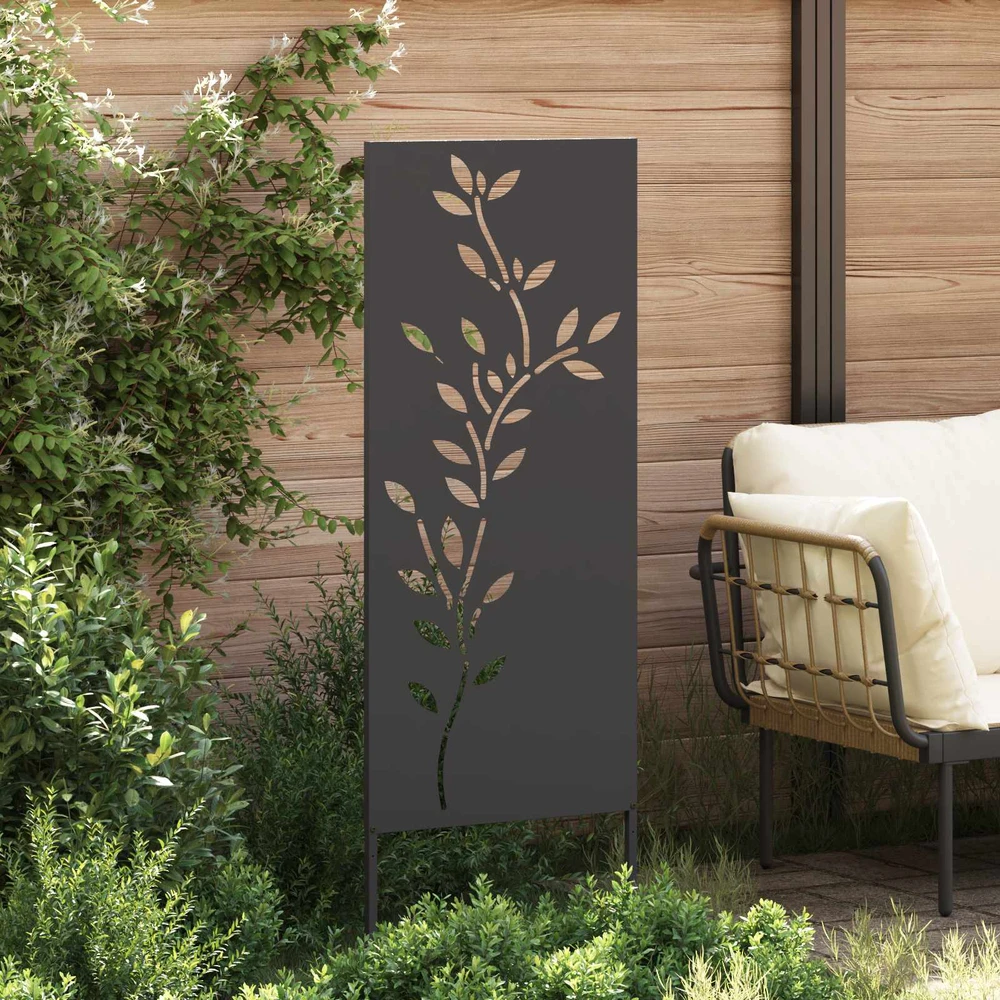Sodo privatumo ekranas Gėlių Juoda 50 x 140 cm