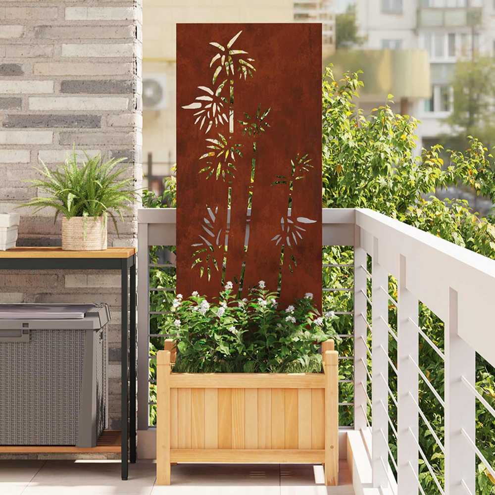 Sodo privatumo ekranas Gėlių Rūdijanti 50 x 140 cm