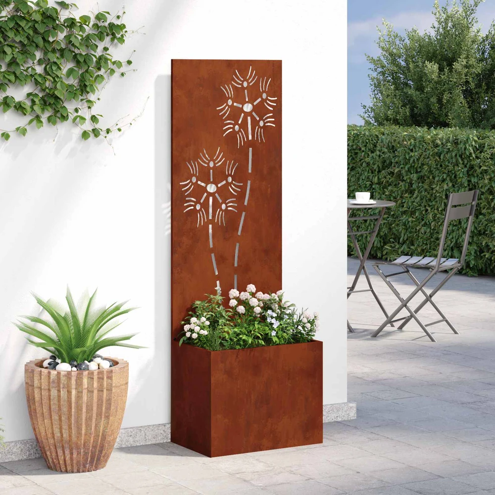 Sodo privatumo ekranas Gėlių Rūdijanti 50 x 32 x 150 cm