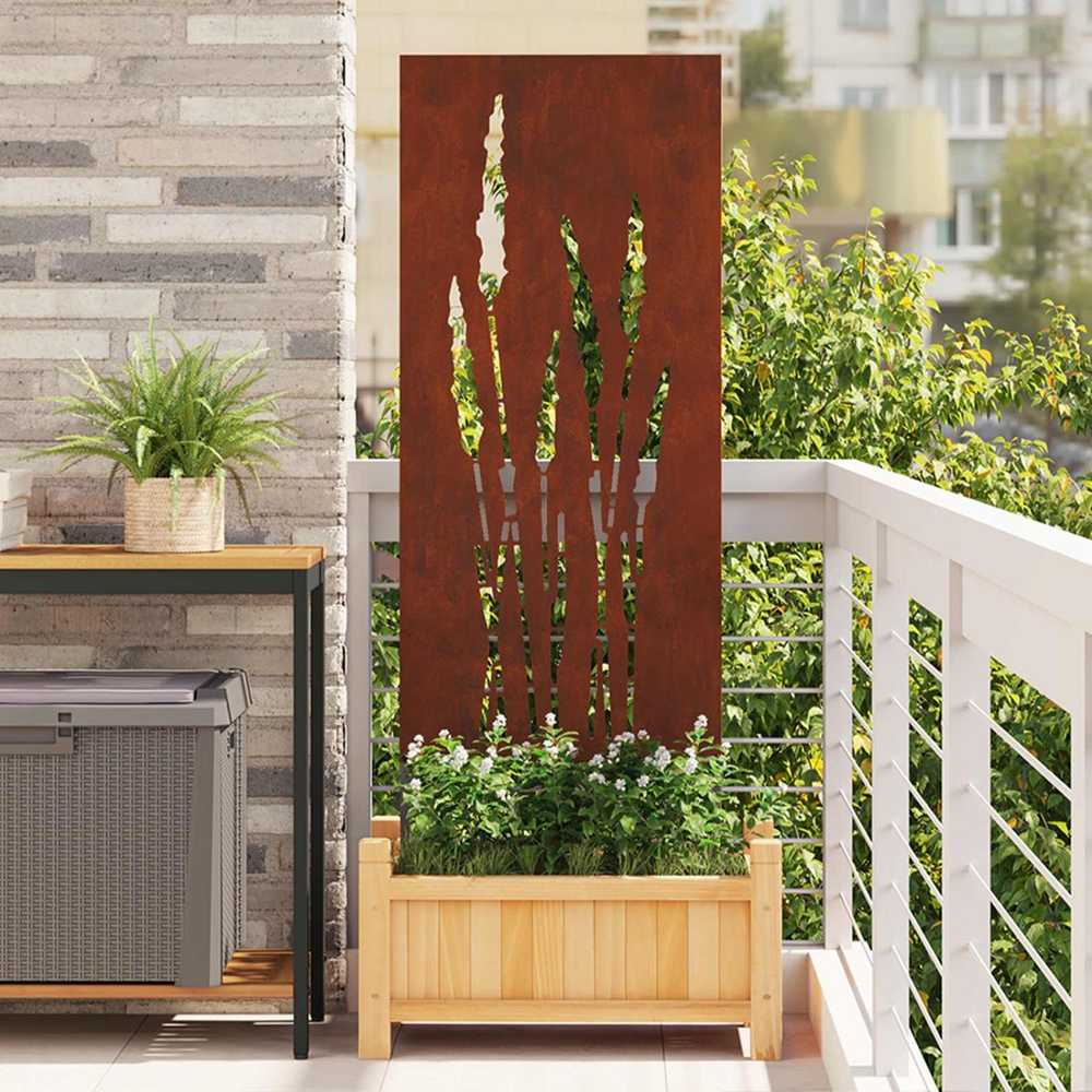 Nuotraukų rėmelis Sodo privatumo ekranas Gėlių Rūdijanti 50 x 140 cm