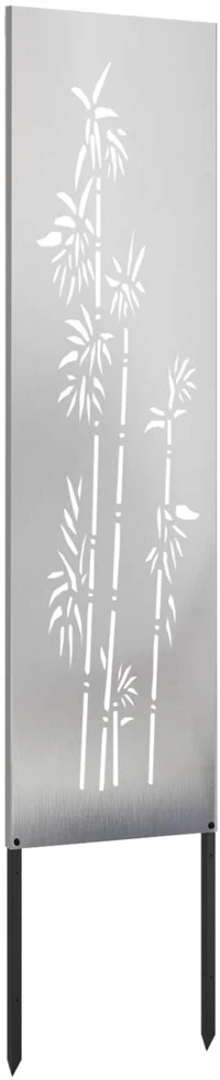 Sodo privatumo ekranas Sidabro 32 x 140 cm Nerūdijantis plienas